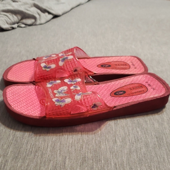 Y2K Pink Jelly Butterfly Slide Sandals - Picture 4 of 16